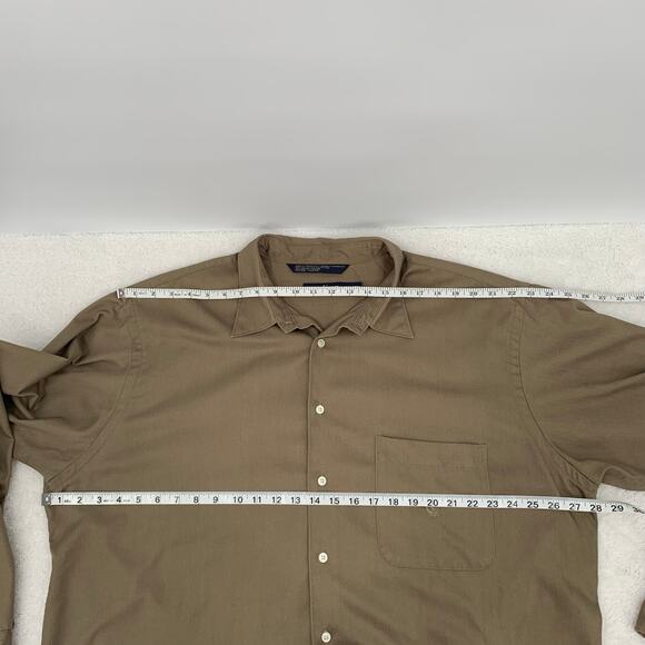 Nautica Mens XXL Button Down Shirt 2XL Long Sleeve Logo Brown Pocket Casual Work - Picture 5 of 11